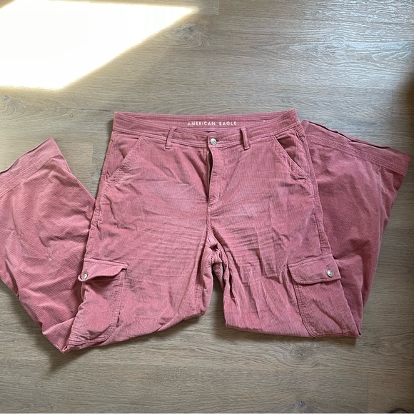 Corduroy Cargo Super High-Rise Baggy Wide Leg Pants from American Eagle - Picture 2 of 6